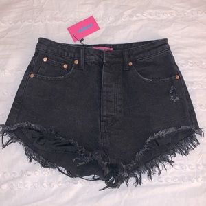 NWT Edikted Black Denim Shorts